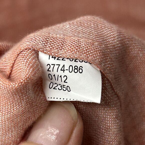 Jos. A. Bank Men's Linen Short Sleeve Peach Orange Wooden Buttons Size M - Picture 7 of 11